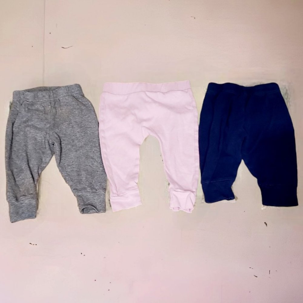 3/$15 Carter's and Gerber Bundle of Baby Girl Pants, Includes 3 Pairs, Size 3-6M